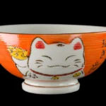 Bol pentru orez kawaii Maneki Neko verde din ceramică